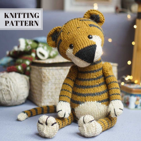 Tiger knitting pattern - Toy Knitting Pattern / Polushkabunny