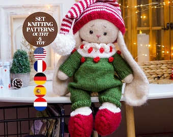 Christmas Knitting patterns SET / toy knitting patterns / animal knitting patterns / Polushkabunny