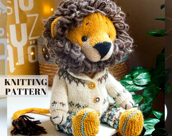 Knitting Lion Pattern Set / Lion and clothes / knitting pattern/ Toy Knitting Pattern / Polushkabunny