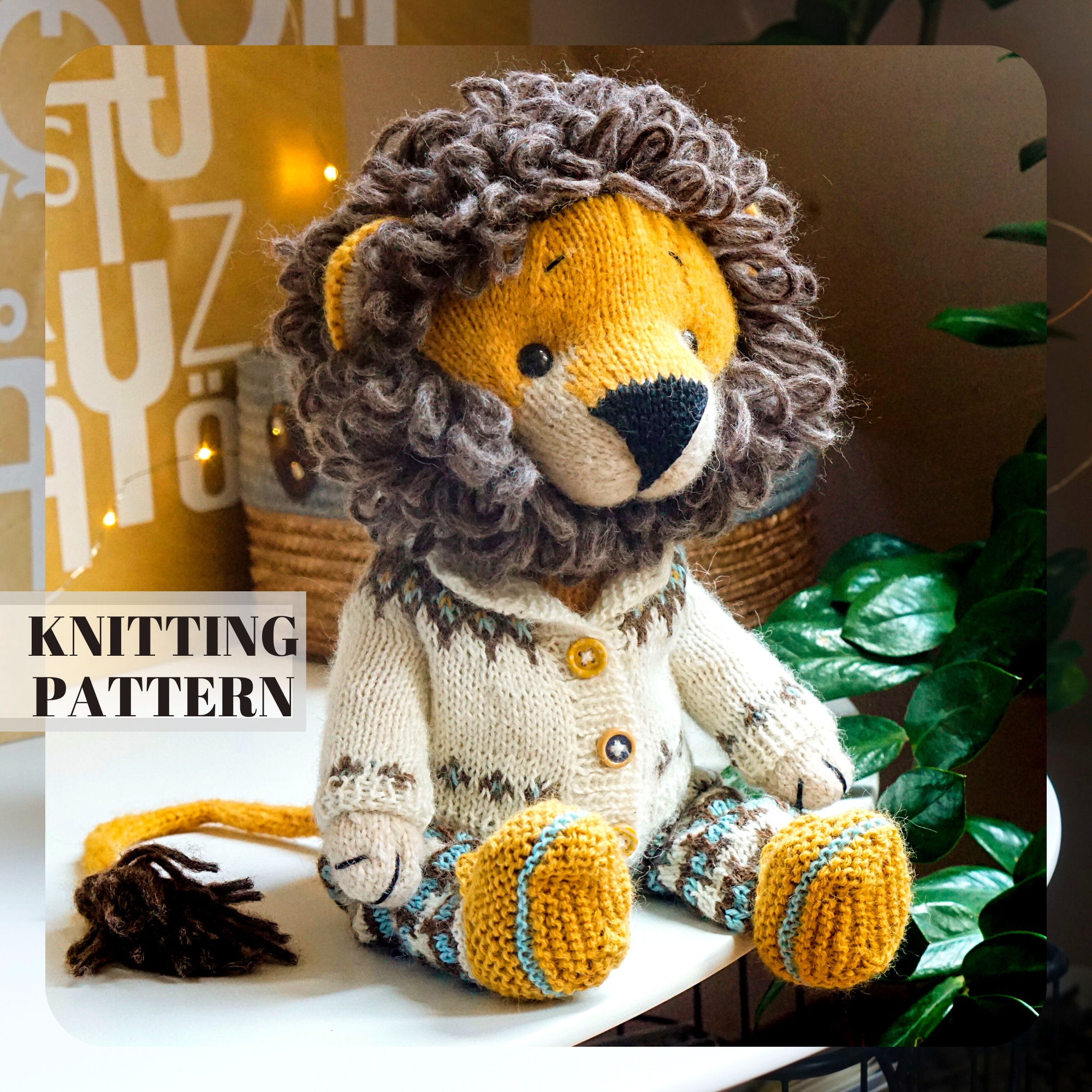 Knitting Lion Pattern Set / Lion and clothes / knitting pattern/ Toy