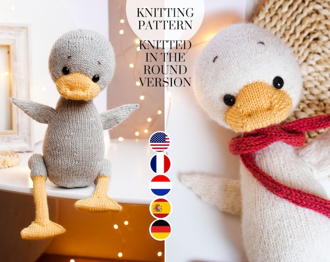 Goose knitting toy pattern - Toy Knitting Patterns / Polushkabunny