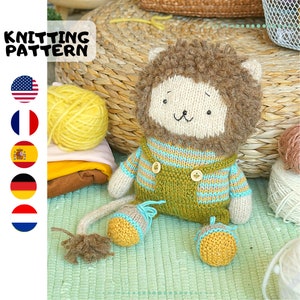 lion knitting pattern (10 inches tall) - Toy Knitting Pattern