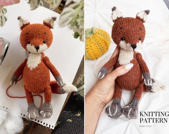 Little Baby FOX knitting pattern (10 inches tall) - Toy Knitting Pattern / Polushkabunny