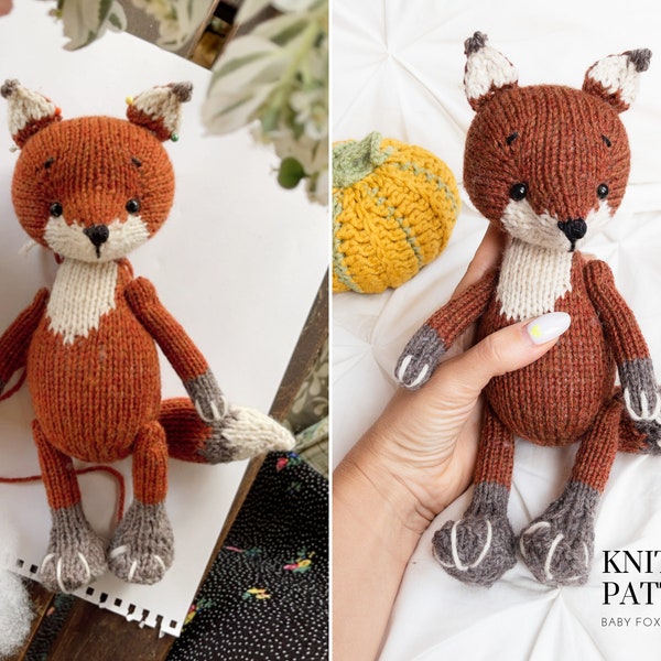 Little Baby FOX knitting pattern (10 inches tall) - Toy Knitting Pattern / Polushkabunny