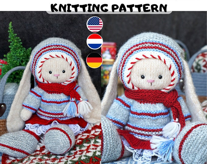 Knitting pattern doll clothes - Winter doll clothes - Toy Clothes Knitting Pattern