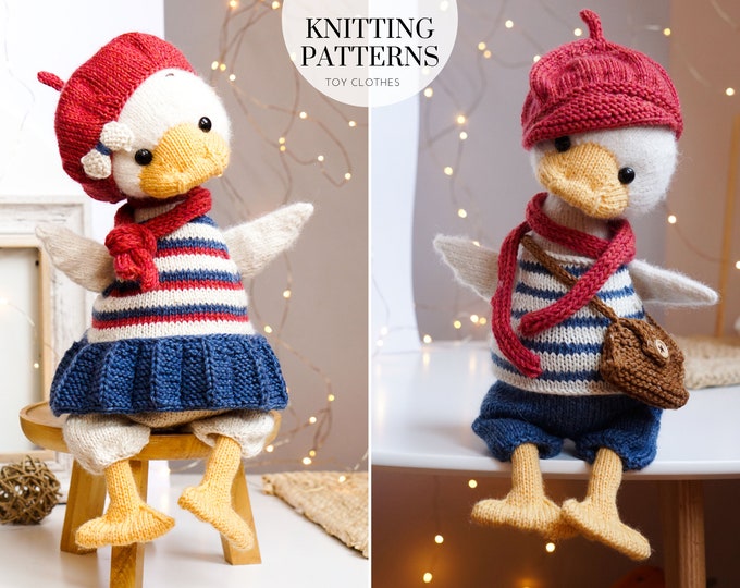 Knitting toy clothes for goose - Knitting Patterns / Polushkabunny