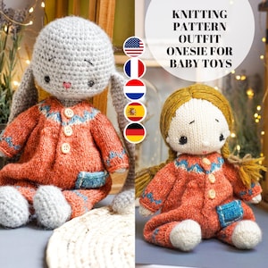 Knitting patterns - Onesie - for baby toys 10&#39;&#39;/25cm