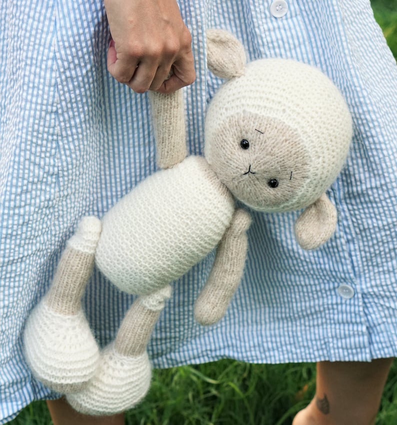 Lamb knitting pattern 15 inches tall Toy Knitting Pattern / Polushkabunny image 6