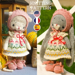 Knitting toy clothes pattern - Baby Summer - fits baby toys 10&#39;&#39;/25cm