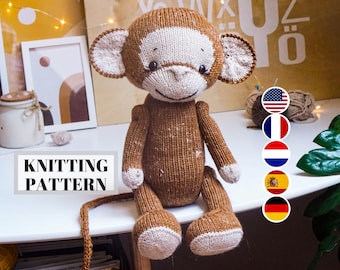 Monkey knitting pattern - Toy Knitting Pattern