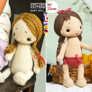 Baby doll knitting pattern (10 inches tall) - Toy Knitting Pattern
