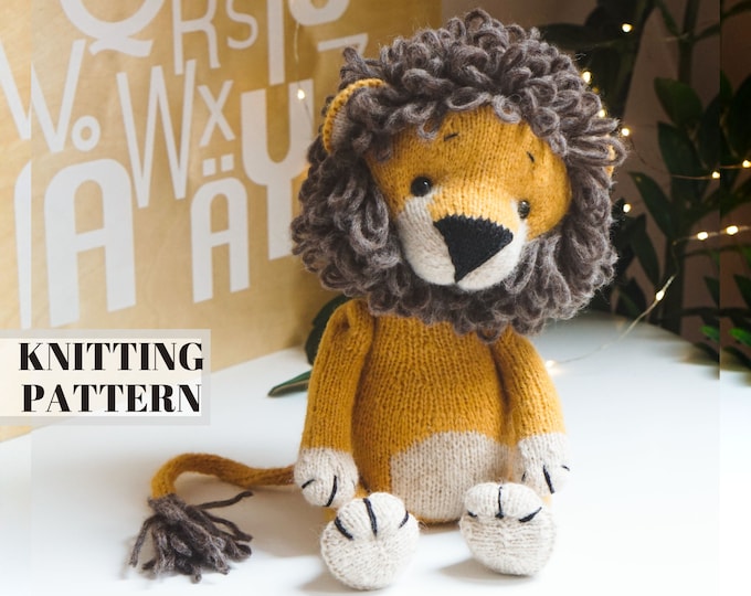 Lion knitting pattern - Toy Knitting Pattern / Polushkabunny