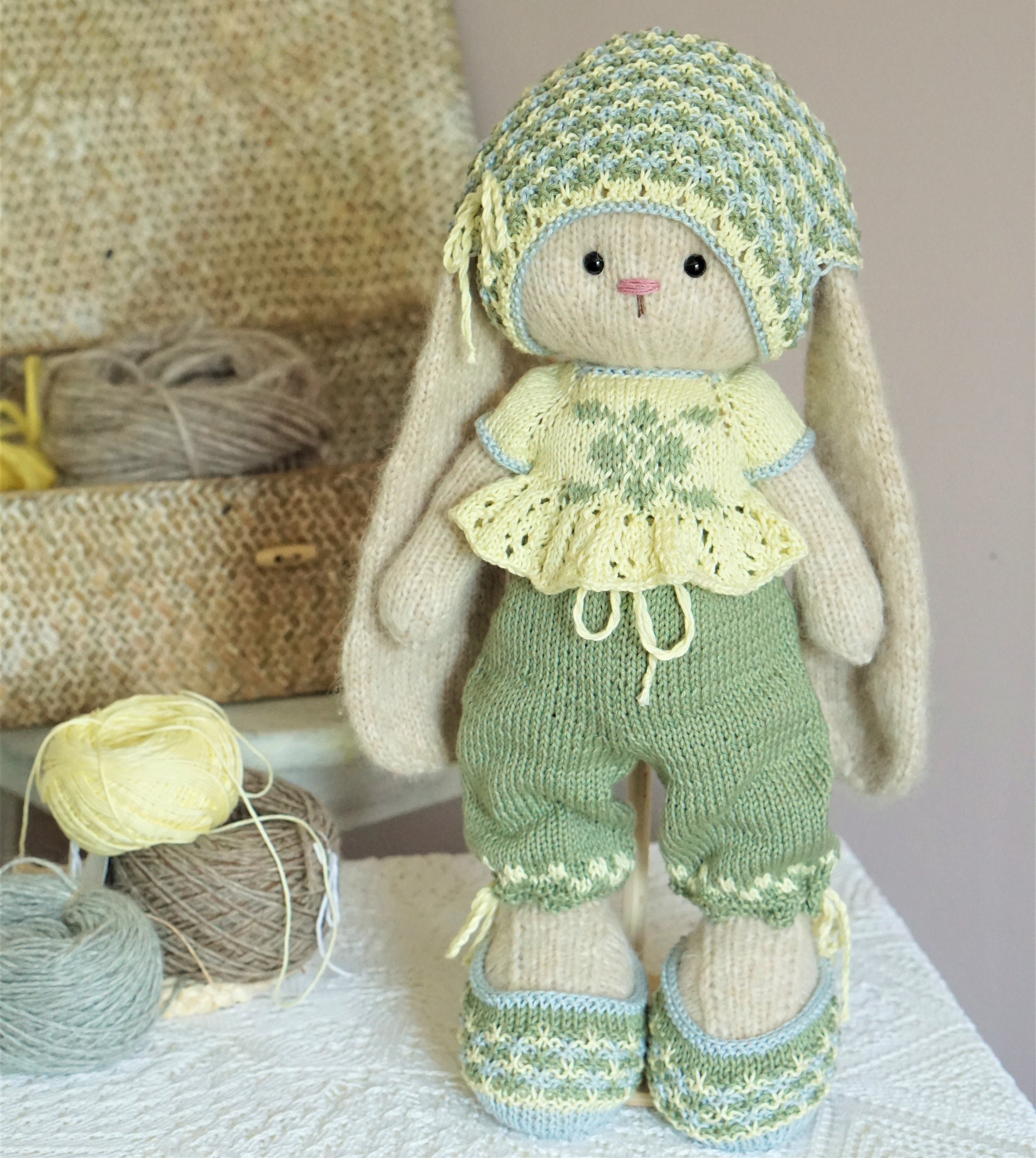 Doll clothes toy knitting pattern PDF Cute Outfit for Toys Etsy