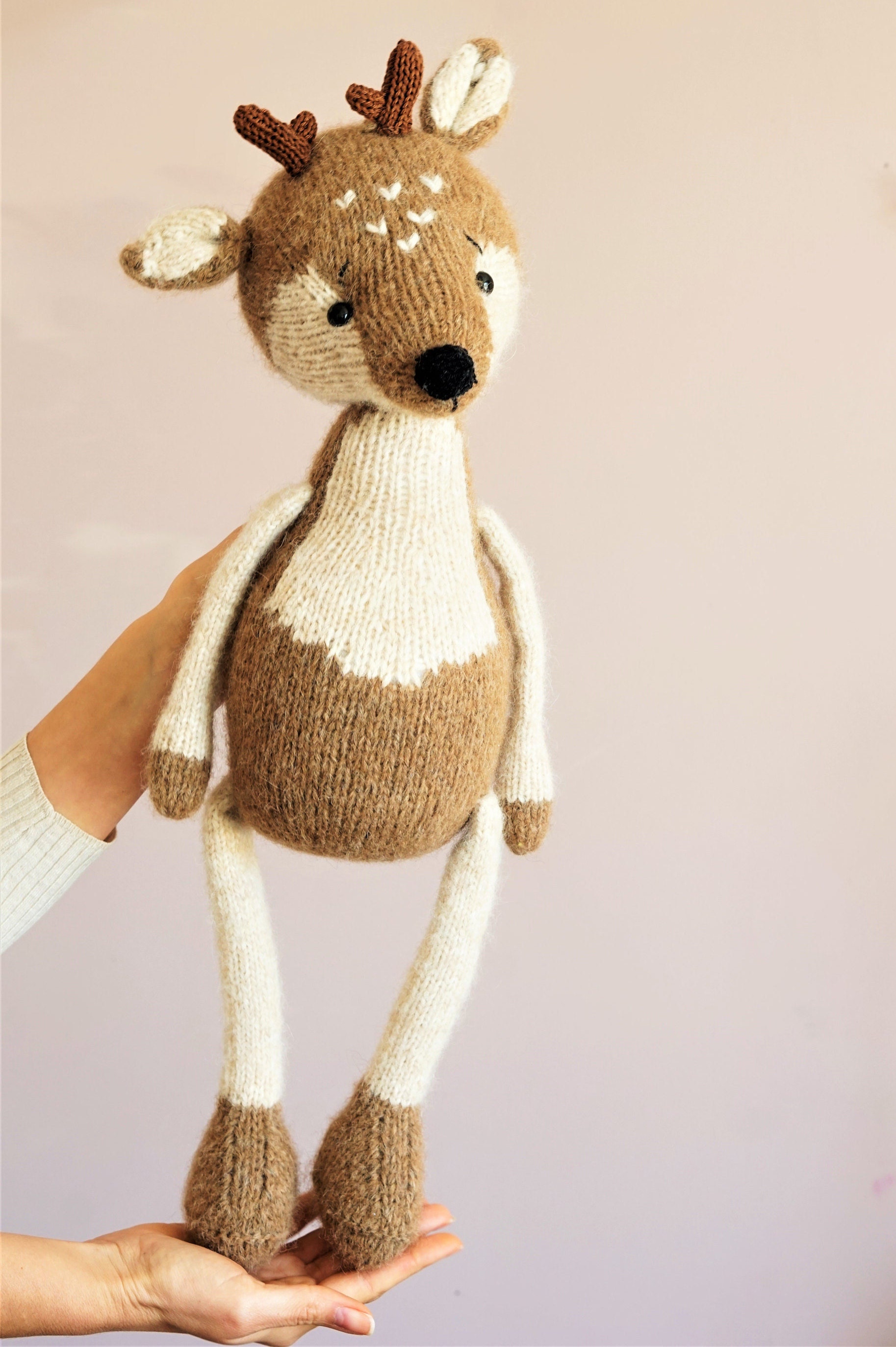 Reindeer knitting pattern Toy Knitting Pattern / Polushkabunny