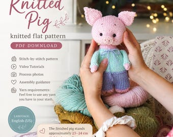 MINI PIG Knitting Pattern - Toy Knitting Patterns by Mariia Ermolova @polushkabunny