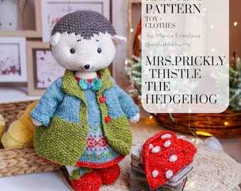 Mrs.Prickly-Thistle - Hedgehog knitting toy pattern - Toy Knitting Patterns / Polushkabunny