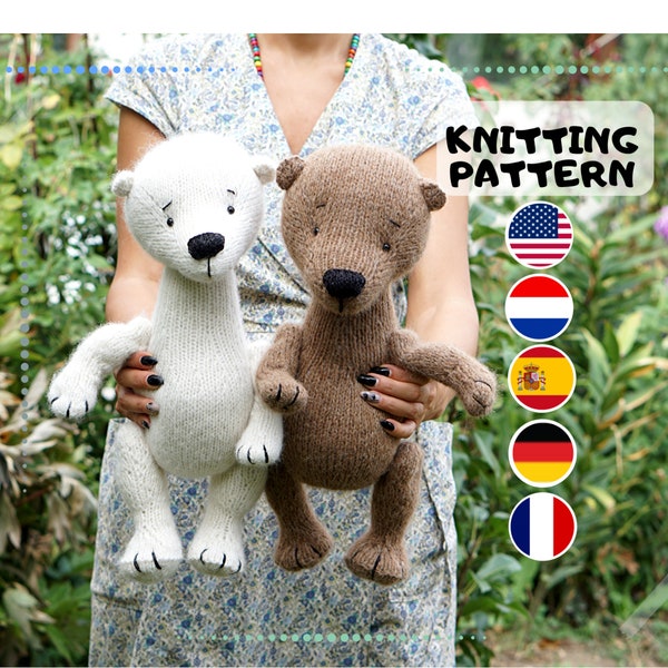 Teddy bear knitting pattern - Toy Knitting Pattern