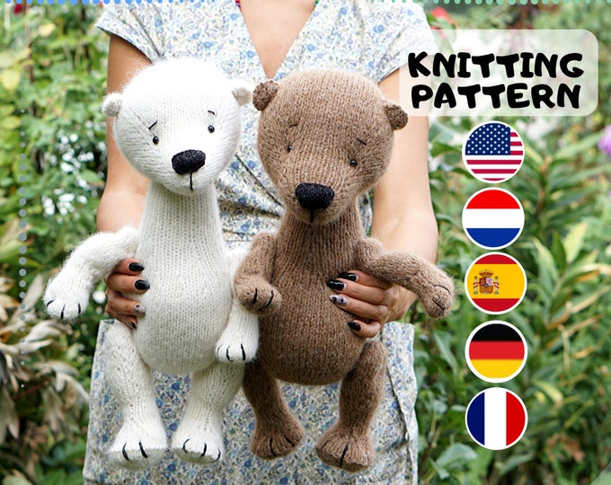 Teddy bear knitting pattern - Toy Knitting Pattern