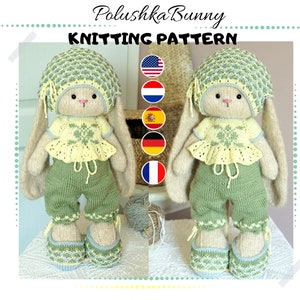 Doll clothes toy knitting pattern PDF Cute Outfit for Toys - Toy Clothes Knitting Pattern