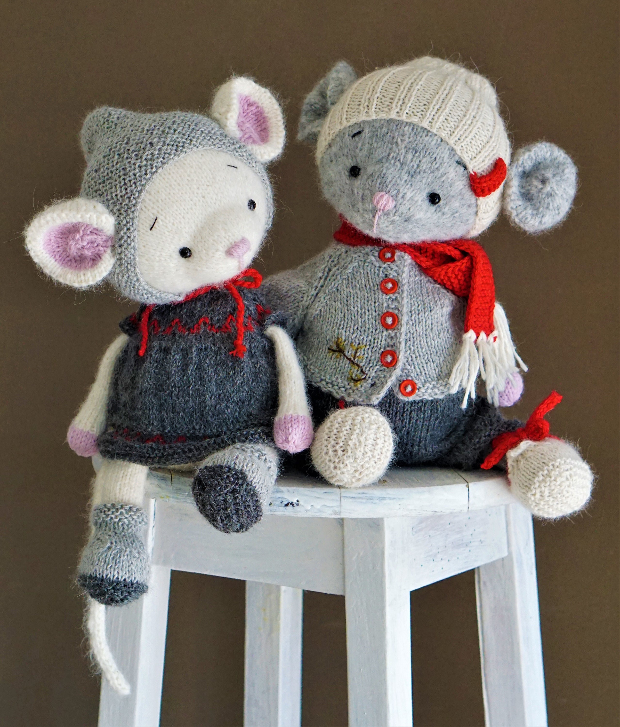 Christmas Mouse Girl Clothes Knitted Pattern / Doll clothes Etsy