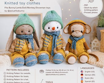 Toy Clothes Knitting Pattern - Outfit Peter (PDF Pattern) – by Mariia Ermolova @polushkabunny