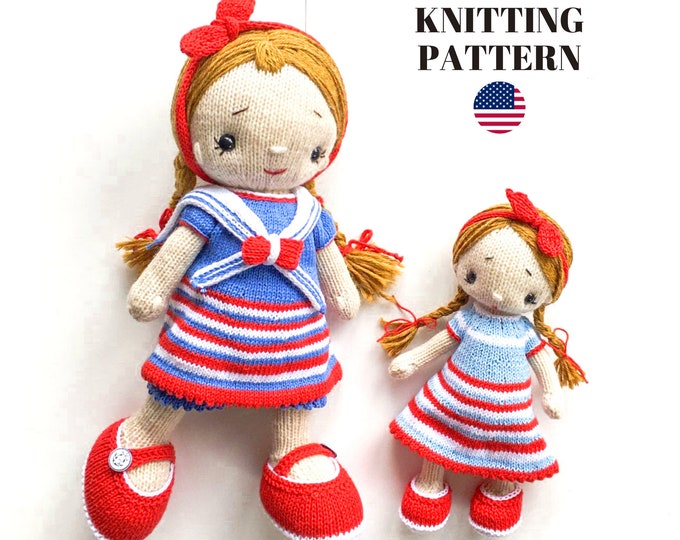 Doll Knitting Pattern/ SET /  Knitted Dolls - Toy Knitting Pattern -Polushkabunny