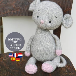 Mouse knitting pattern (13 inches tall) - Toy Knitting Pattern / Polushkabunny