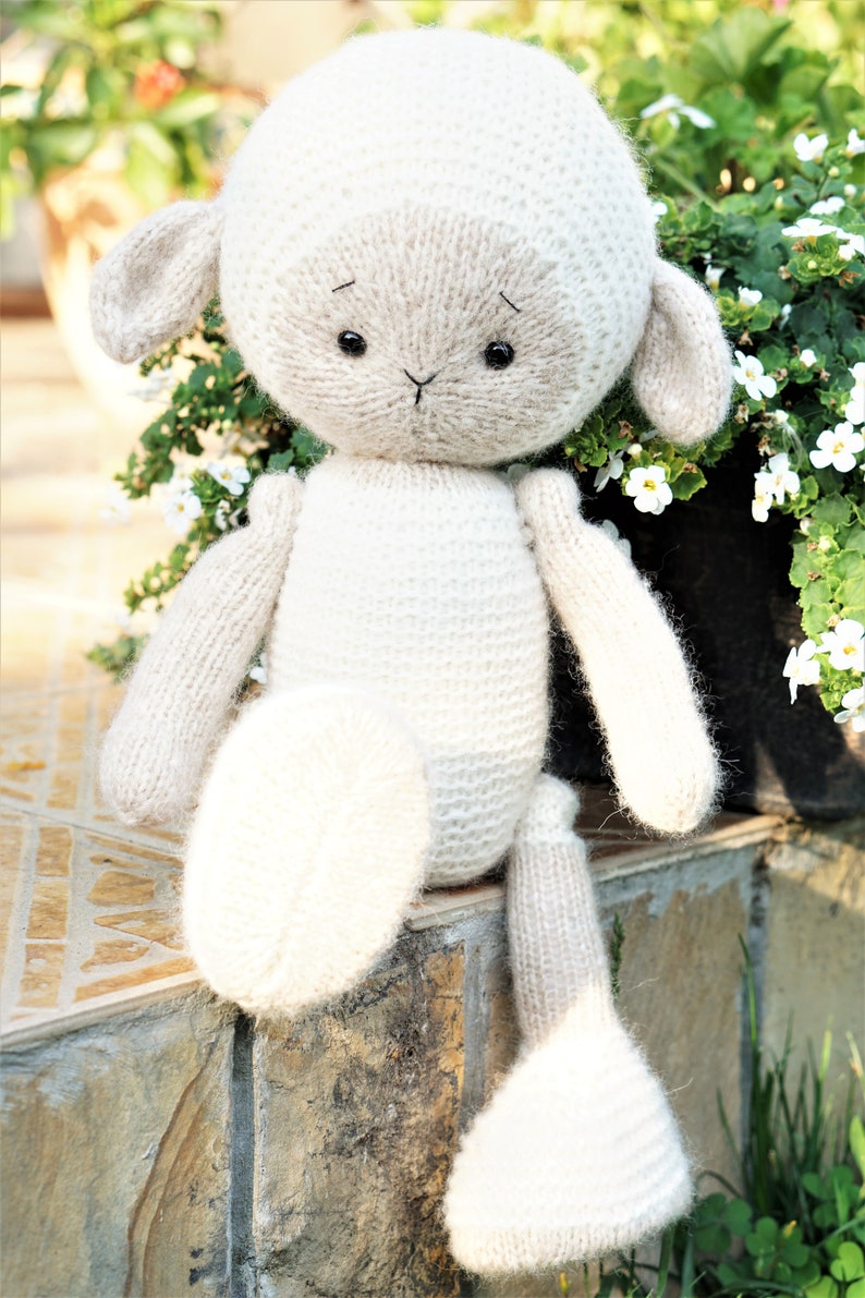 Lamb knitting pattern 15 inches tall Toy Knitting Pattern / Polushkabunny image 4