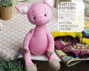 PIG Knitting Pattern - Toy Knitting Patterns by Mariia Ermolova @polushkabunny