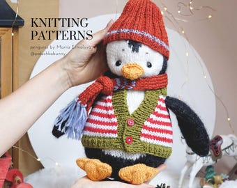 Penguin knitting toy pattern - Toy Knitting Patterns / Polushkabunny