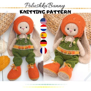 Doll clothes knitting pattern - Cozy Outfit 2 / fits bunny/lamb/puppy/ - Toy Clothes Knitting Pattern / Polushkabunny