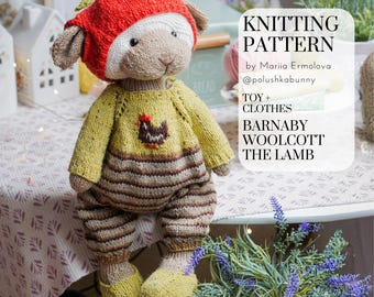 SET - LAMB / SHEEP Barnaby Woolcott - Toy + Clothes Knitting Patterns by Mariia Ermolova @polushkabunny