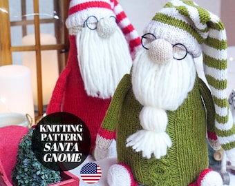 Christmas Knitting Toy Pattern - Santa Gnome / Polushkabunny