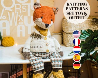 Fox Set "The Little Prince" knitting patterns / toy knitting patterns / animal knitting patterns / Toy clothes - all included