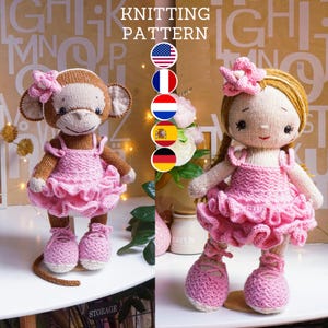 Patrón de tejido para ropa de juguete - BAILARINA - Patrón de tejido para ropa de muñeca / Polushkabunny