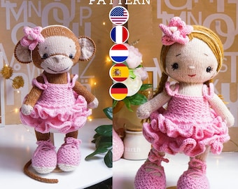 Spielzeug Kleidung Strickmuster - BALLERINA - Puppenkleidung Strickmuster / Polushkabunny