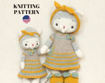 Knitting Toy Patterns / SET /  Knitted Toys and Toy Clothes Patterns -Polushkabunny