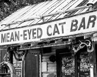 Mean Eyed Cat Bar - Impresión de bellas artes, fotografía de Austin, decoración del hogar, coleccionables de arte, arte de Austin