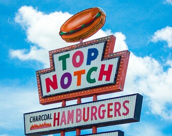 Top Notch Burgers (Color) - Fine Art Print, Austin Photography, Home Decor, Art Collectibles, Austin Art