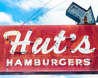 Huts Hamburgers -  Fine Art Print, Austin Photography, Home Decor, Art Collectibles, Austin Art