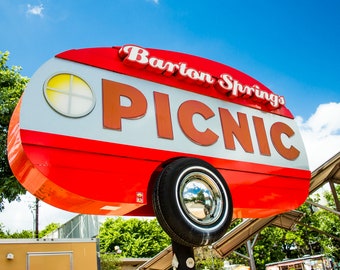 Barton Springs Picnic - Fine Art Print, Austin Photography, Home Decor, Art Collectibles, Austin Art