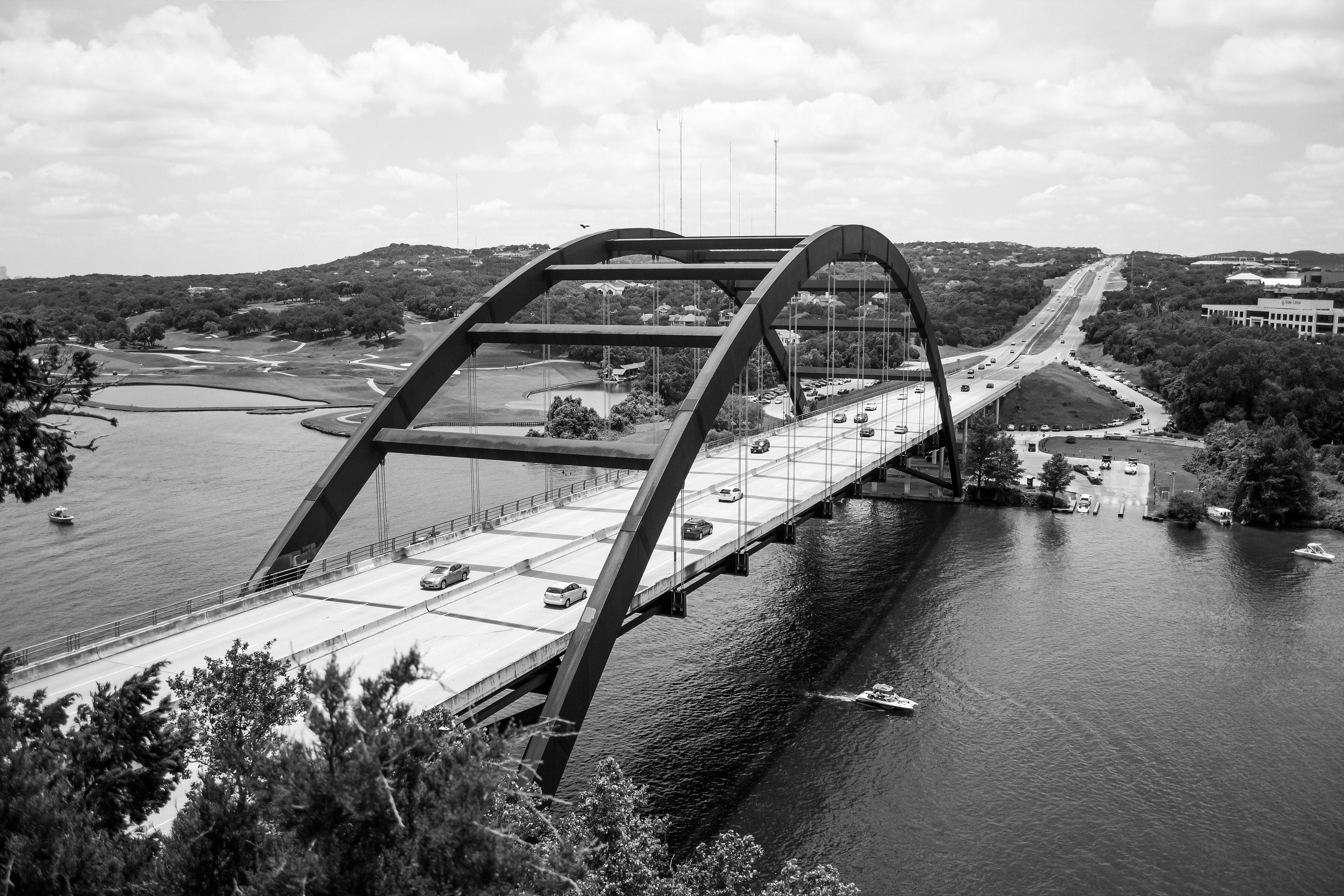 Pennybacker Bridge (austin 360 Bridge) - (B&W) - Fine Art Print, Austin ...