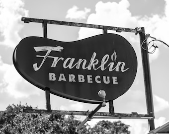 Franklin BBQ - Black & White - Fine Art Print, Austin Photography, Home Decor, Art Collectibles, Austin Art
