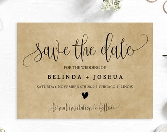 Save the Date invitation ,Save the date template 100% Editable Two sizes 4x6 and 5x7, INSTANT DOWNLOAD, TEMPLETT #25