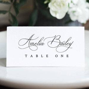 Place card Template, black and white place card, Printable place card, INSTANT DOWNLOAD, wedding place card, editable place card #23