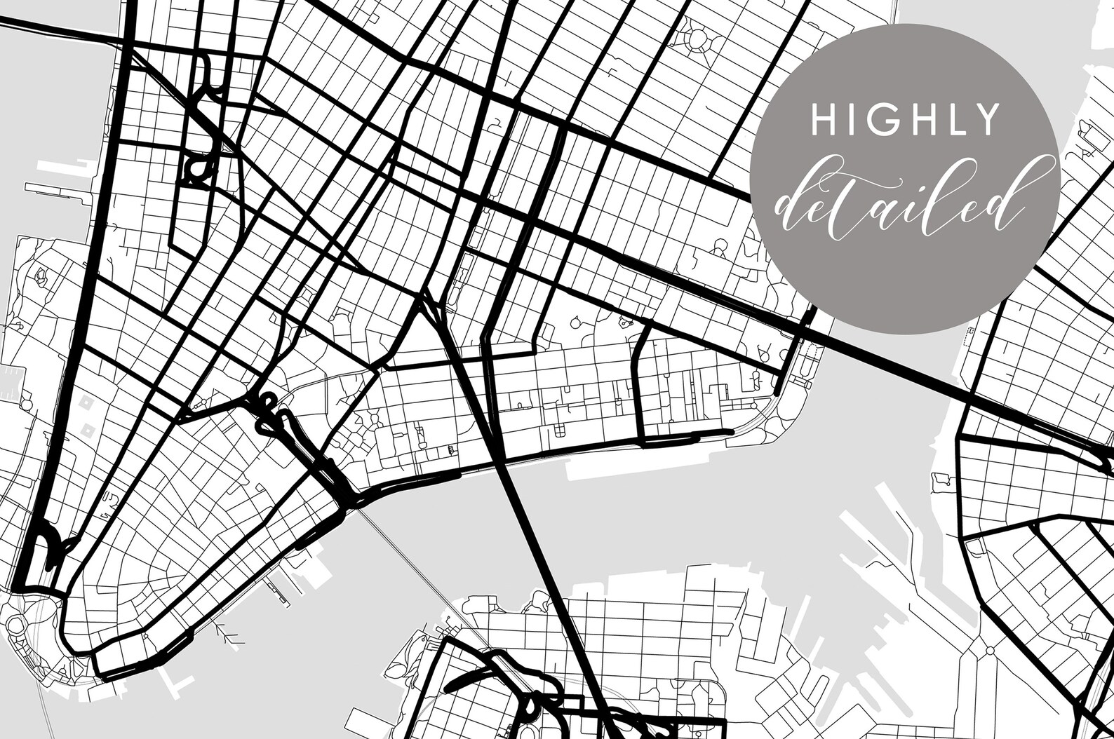 New york City map print New York map print Printable wall art | Etsy