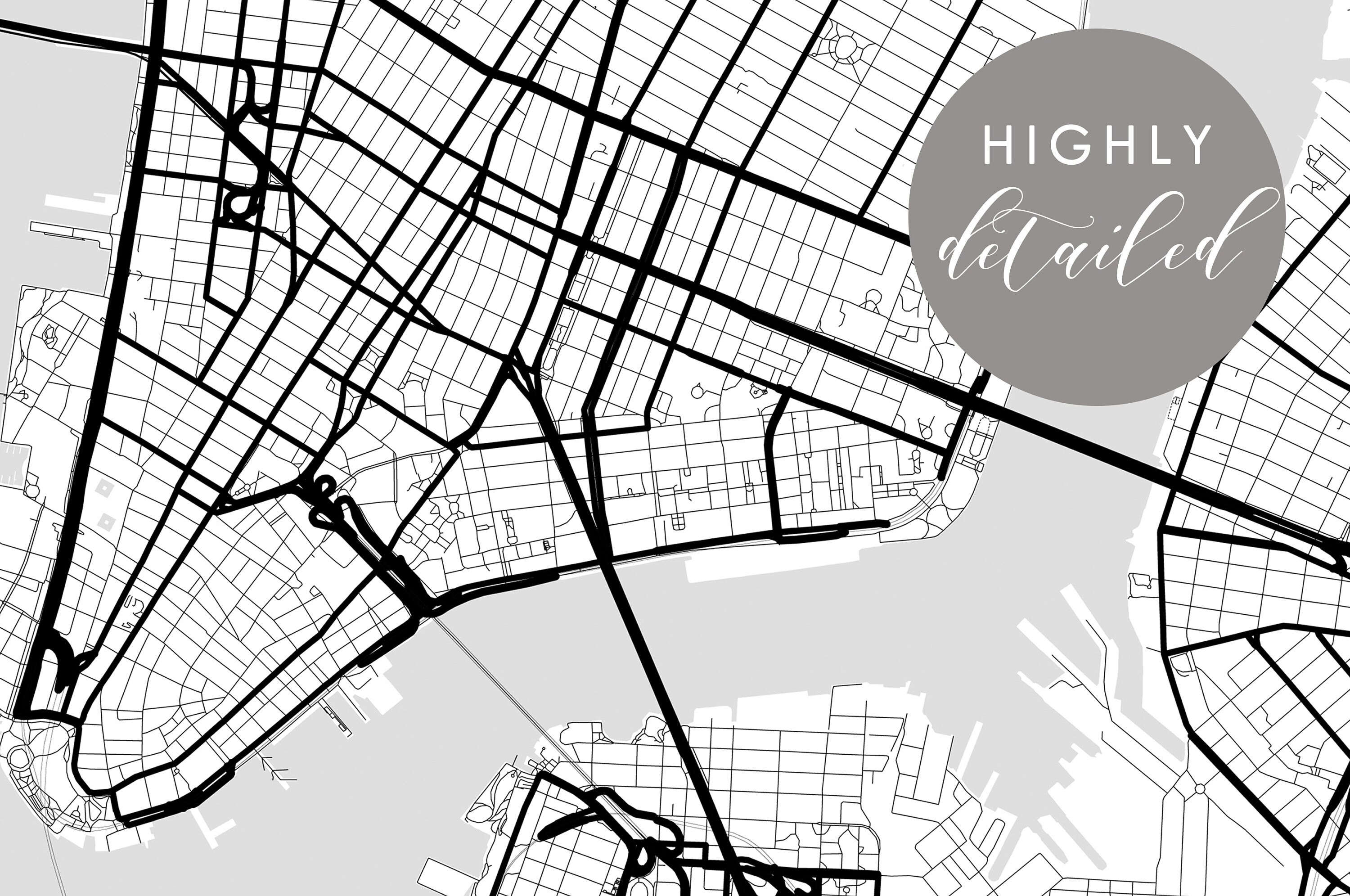New york City map print New York map print Printable wall art | Etsy