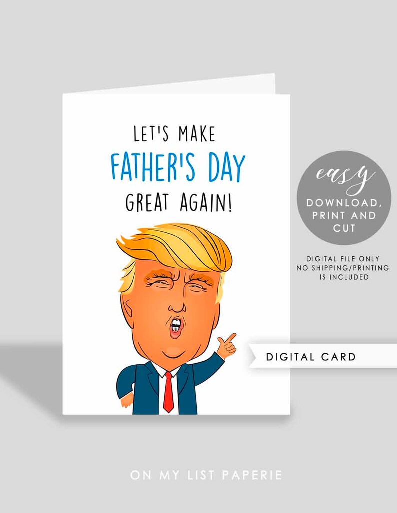 Trump Father's Day printable Card Funny Father's day | Etsy
