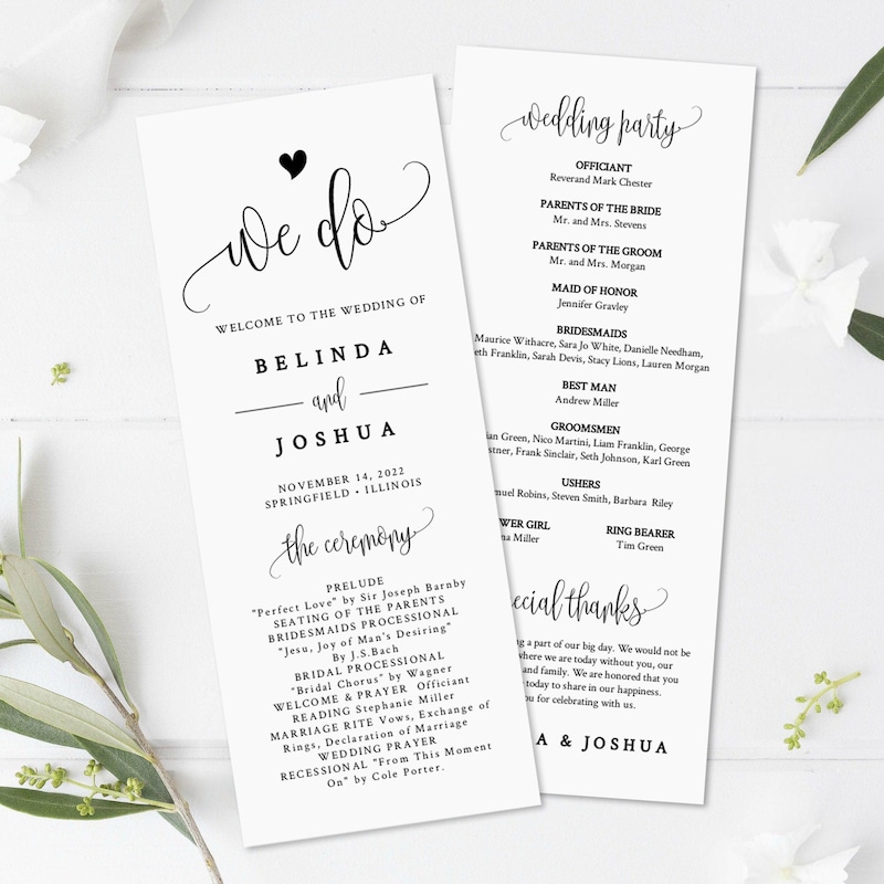 Rustic Wedding Program - Etsy
