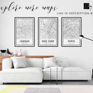 Paris City Map Printable Black and White City Map Poster | Etsy